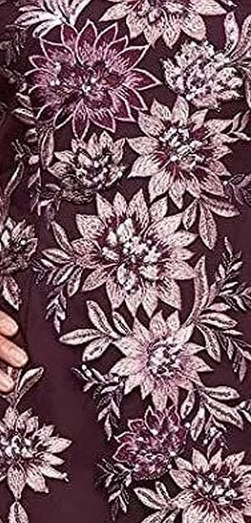 Alex Evenings Women's Short Floral Embroidered Cocktail Sheath Dress, Wedding Guest, Formal Gown (Petite and Regular Sizes)
