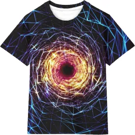 Asylvain Boys Girls Shirts Short Sleeve 3D Print Funny Colorful Tee Shirts for Kids Size 6-16
