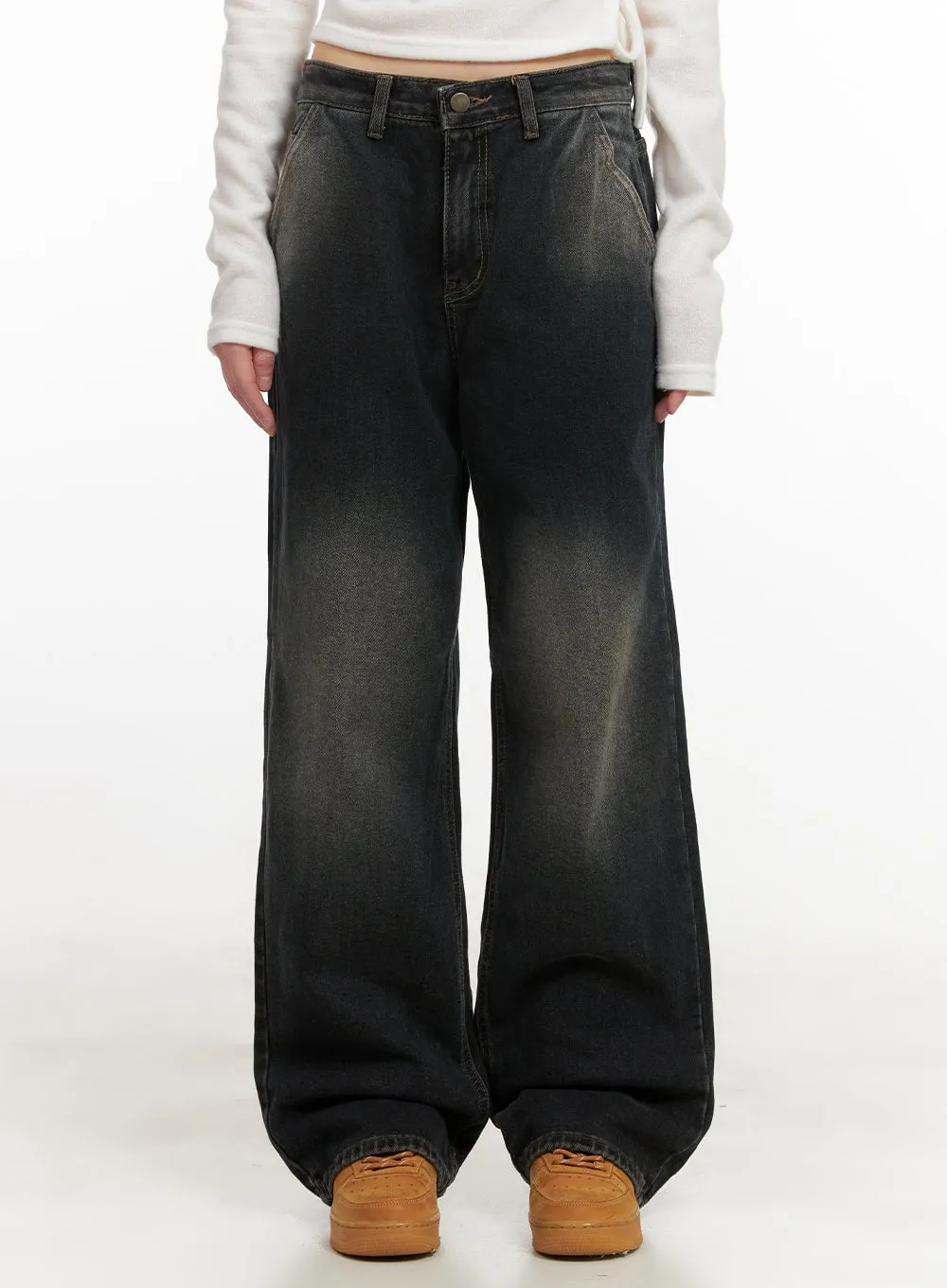 Bridget Washed Wide-Leg Jeans CJ501