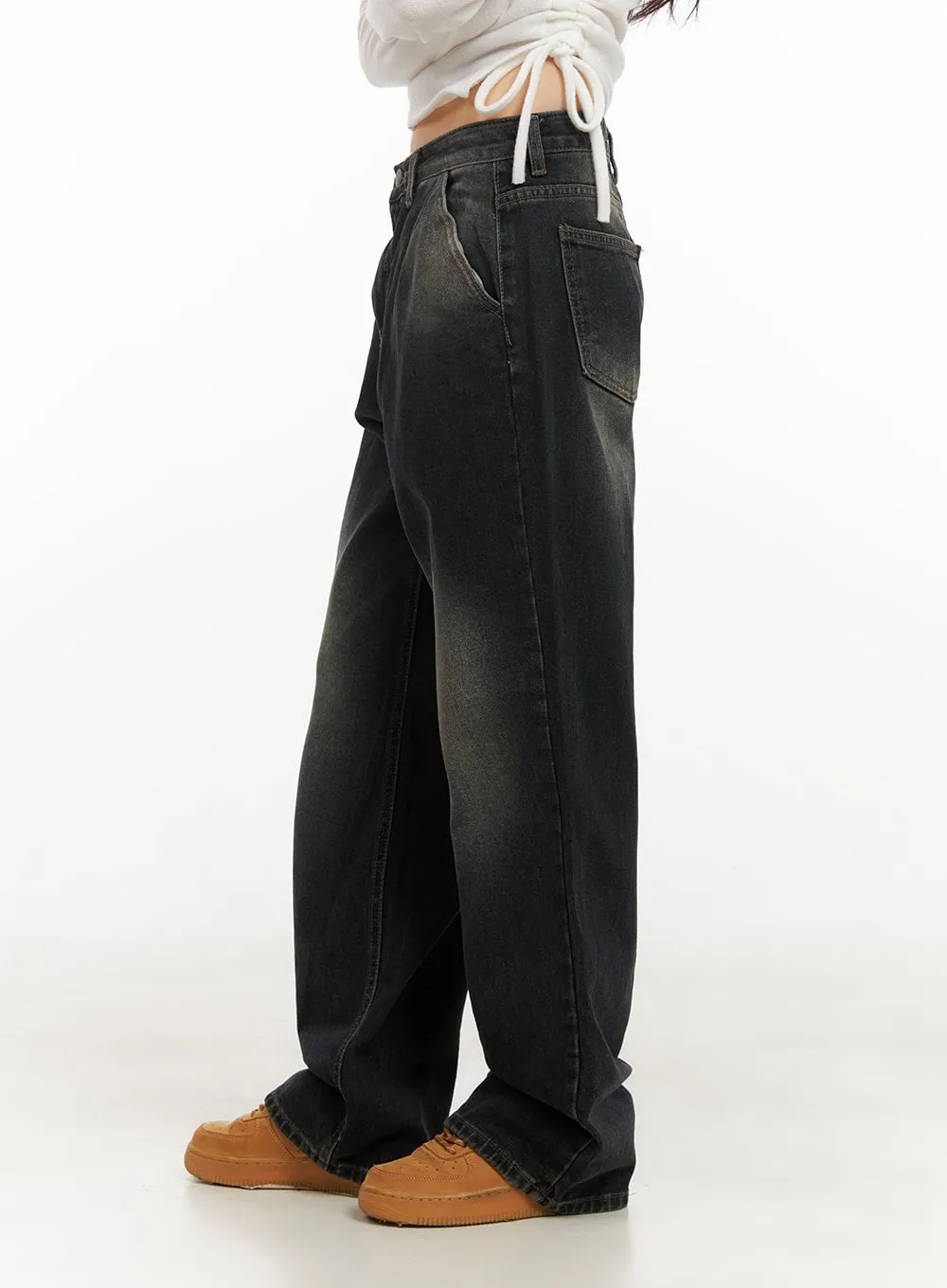 Bridget Washed Wide-Leg Jeans CJ501