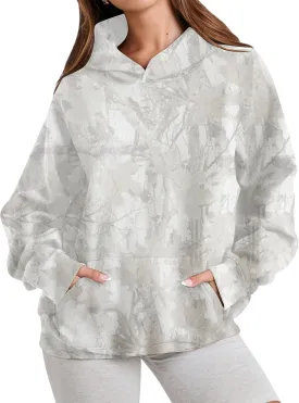 Camo Hoodie Womens Mens Maple Leaf Fleece Hooded Sweatshirt Oversized Camouflage Hoodies For Women Trendy