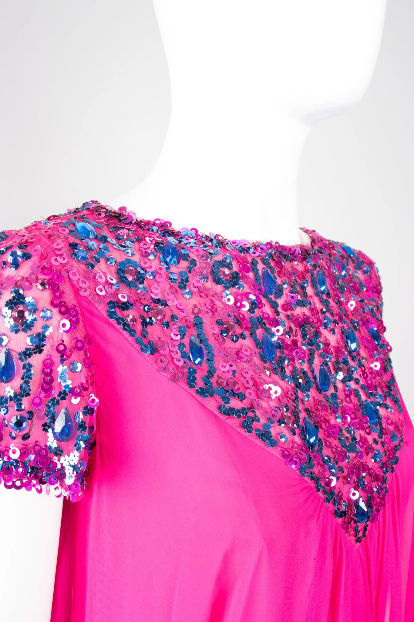 Chiffon Sequin Trapeze Gown