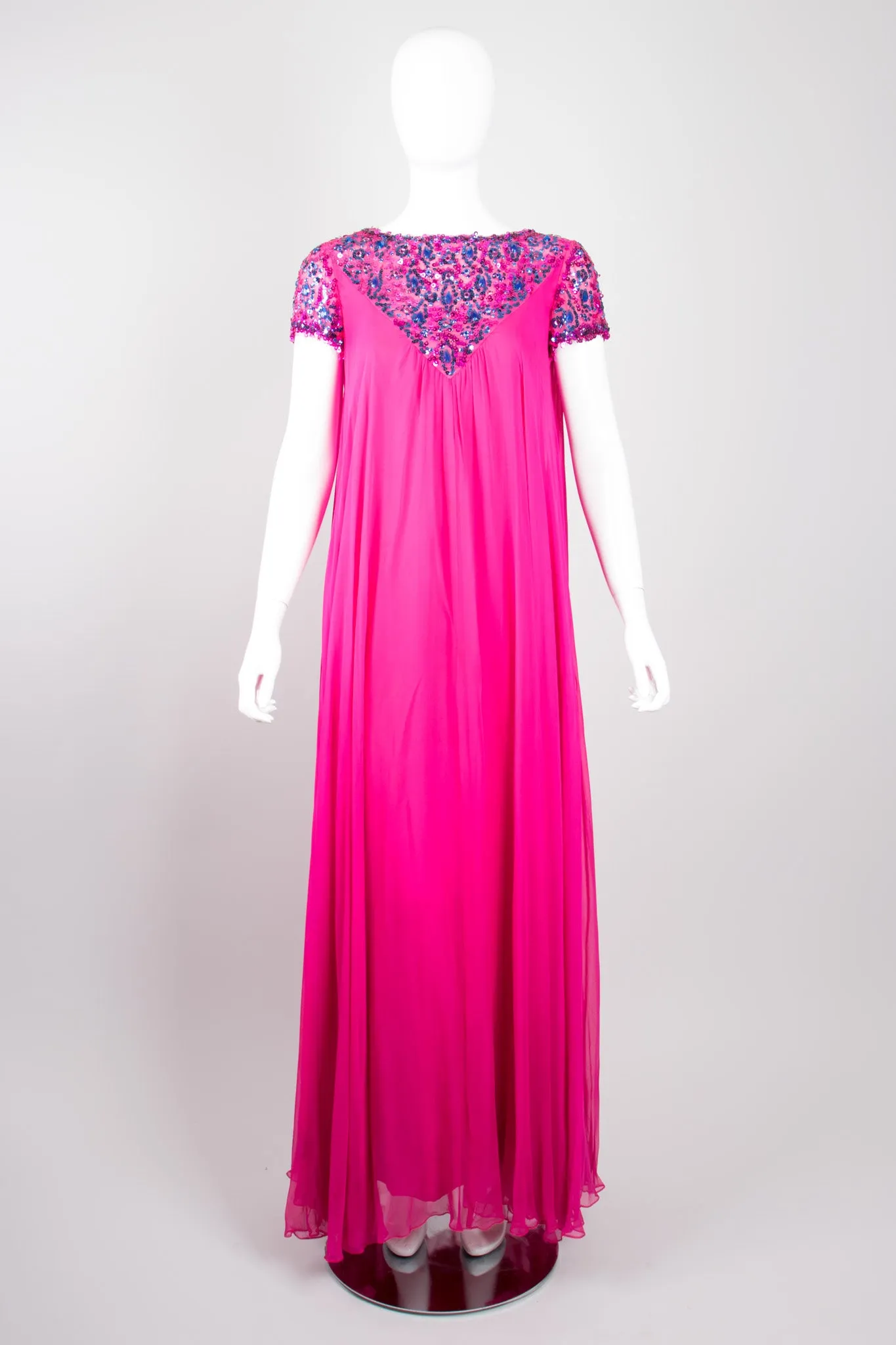 Chiffon Sequin Trapeze Gown