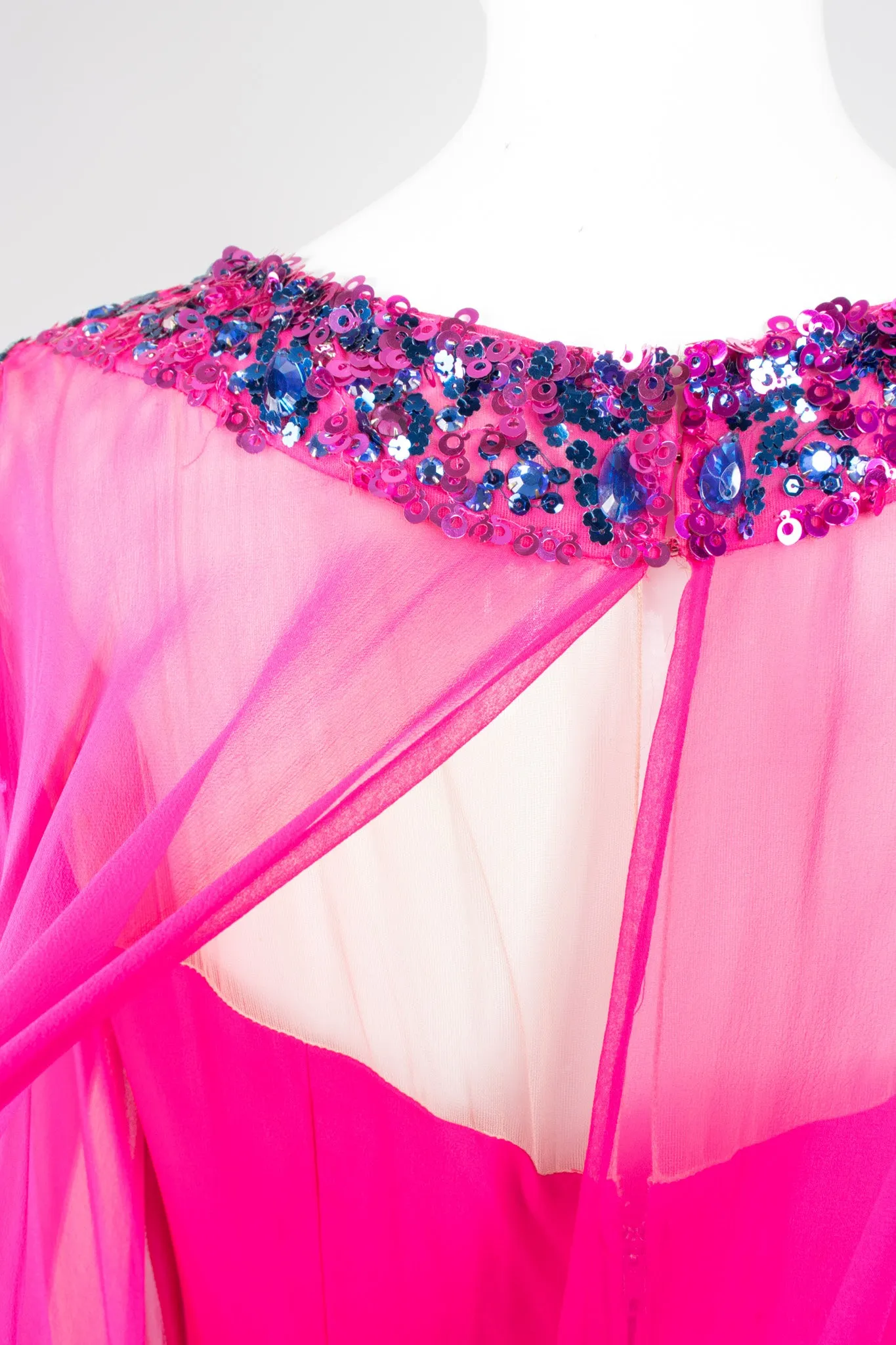 Chiffon Sequin Trapeze Gown