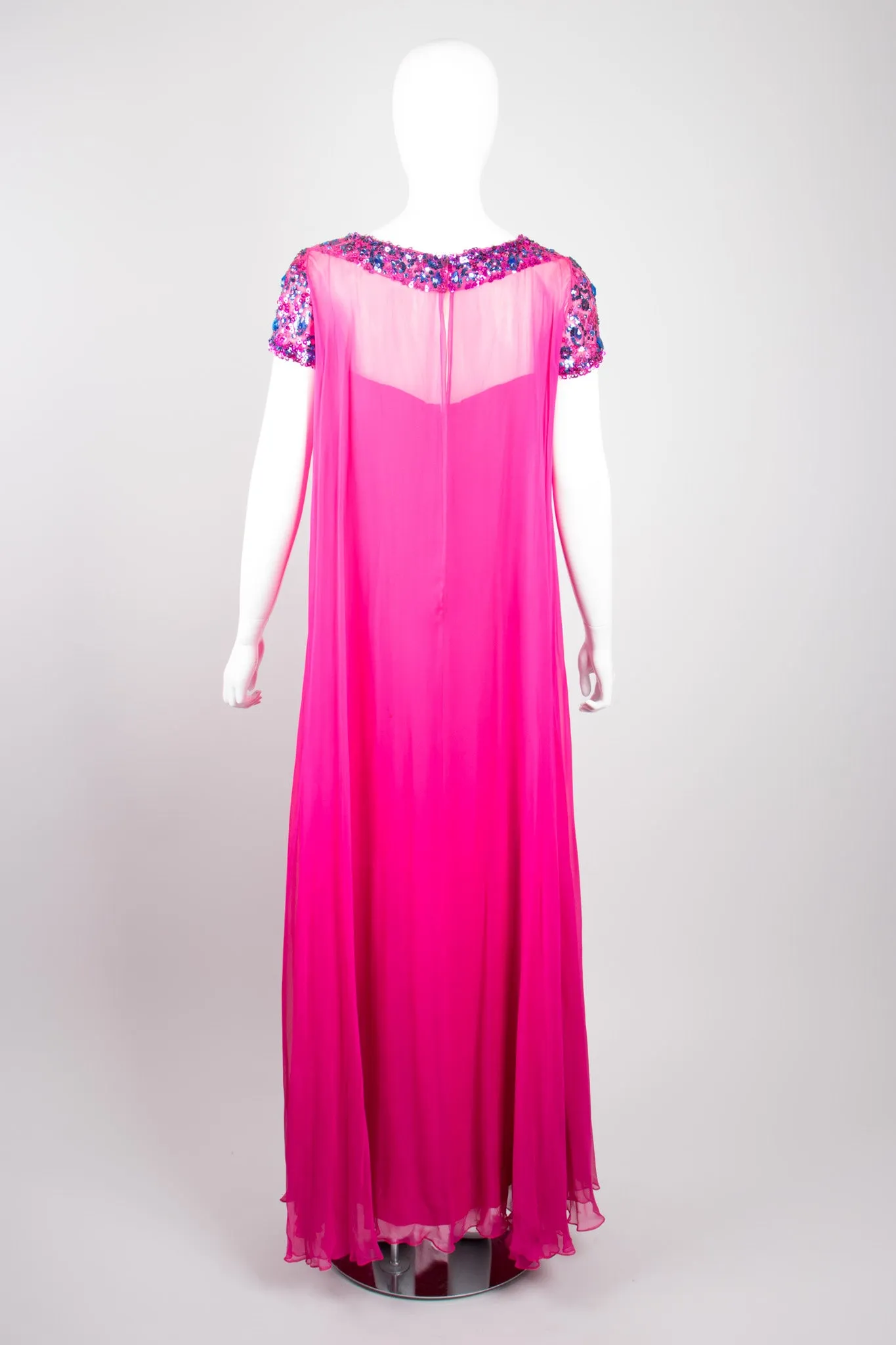 Chiffon Sequin Trapeze Gown