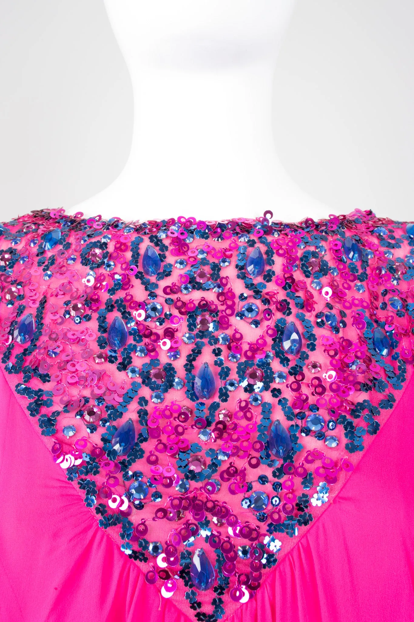 Chiffon Sequin Trapeze Gown