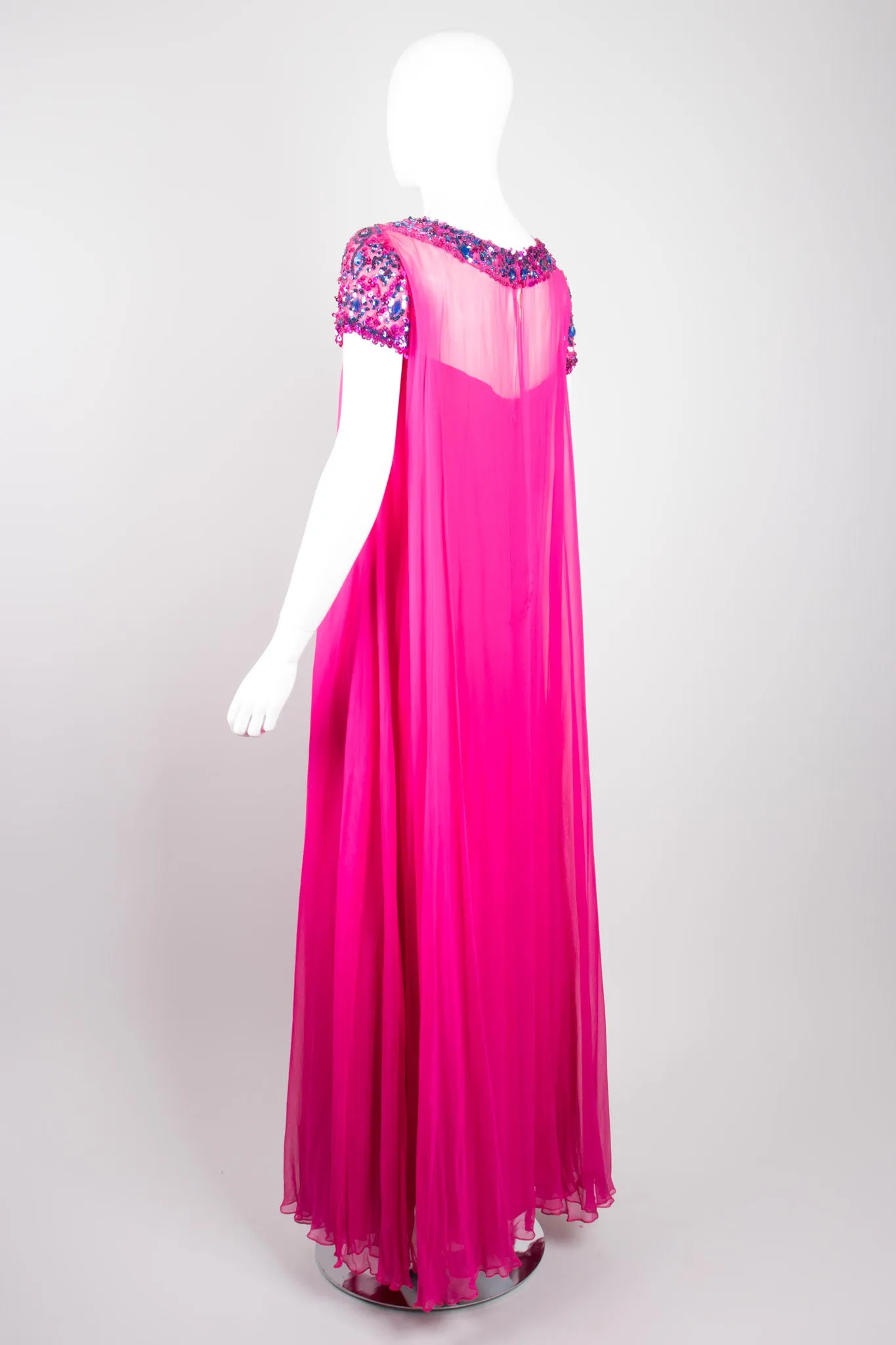 Chiffon Sequin Trapeze Gown