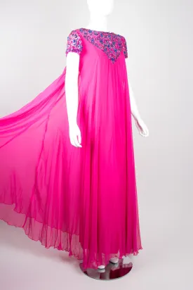 Chiffon Sequin Trapeze Gown