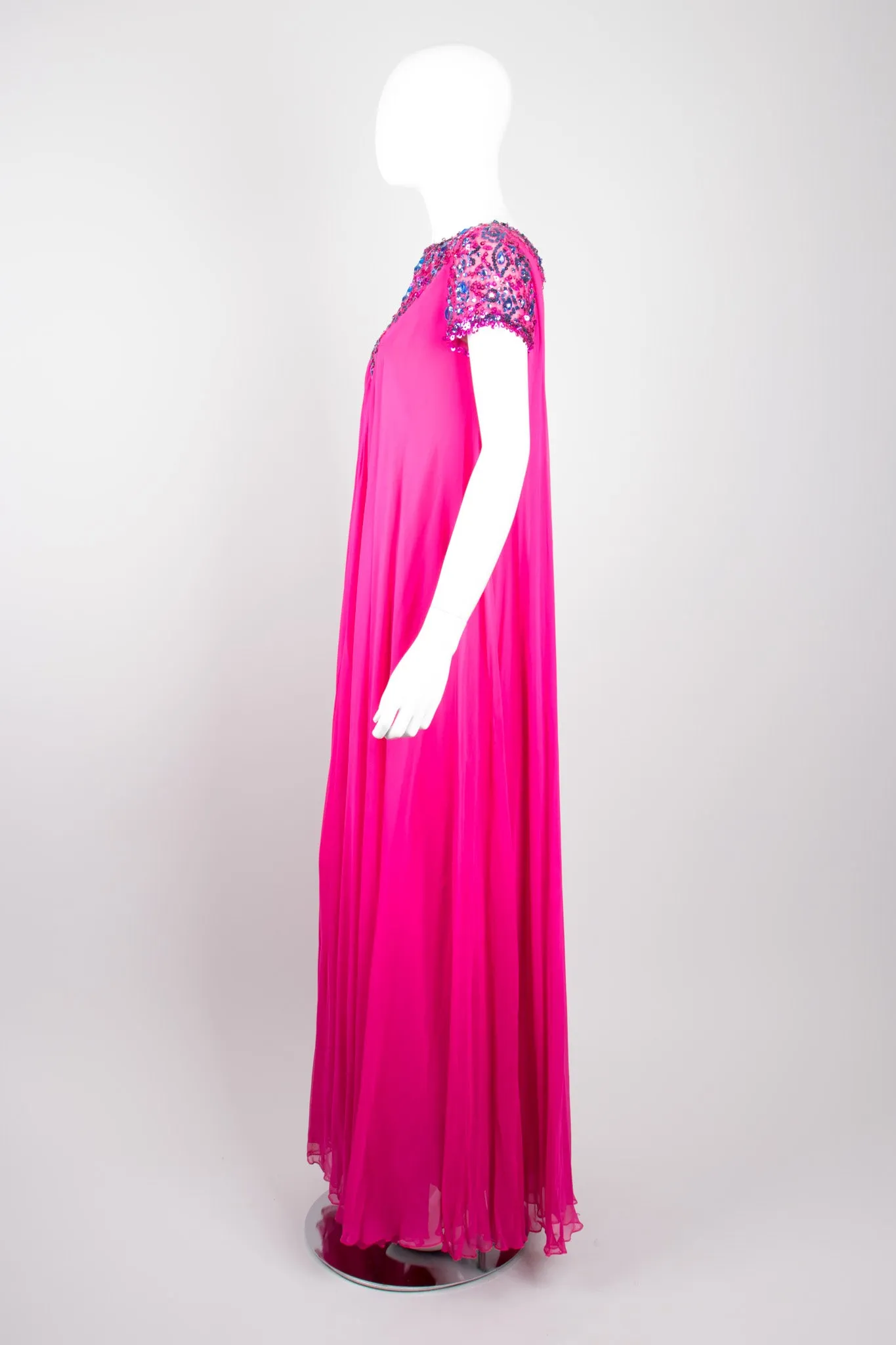 Chiffon Sequin Trapeze Gown