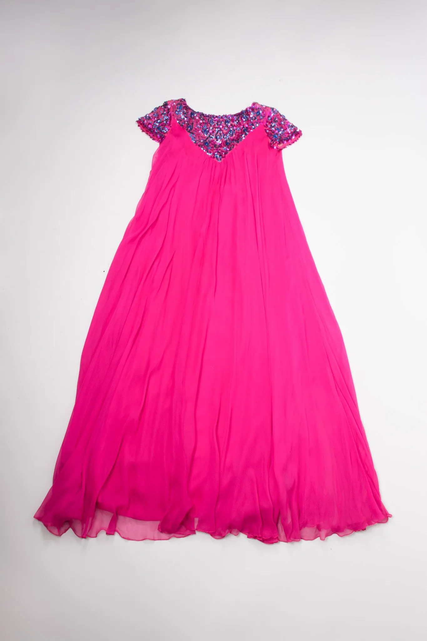 Chiffon Sequin Trapeze Gown