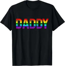 Daddy Gay Pride Month LGBTQ Father's Day Rainbow Flag Queer T-Shirt