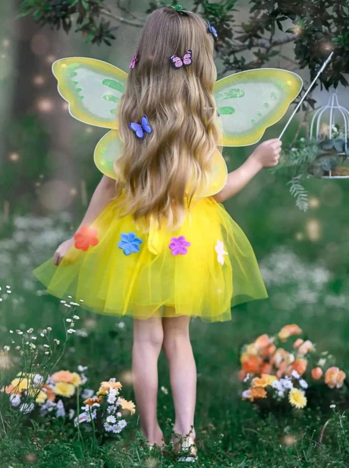 Girls Golden Butterfly Fairy Halloween Costume