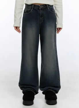 Jasmin Washed Denim Wide-Leg Jeans CD416