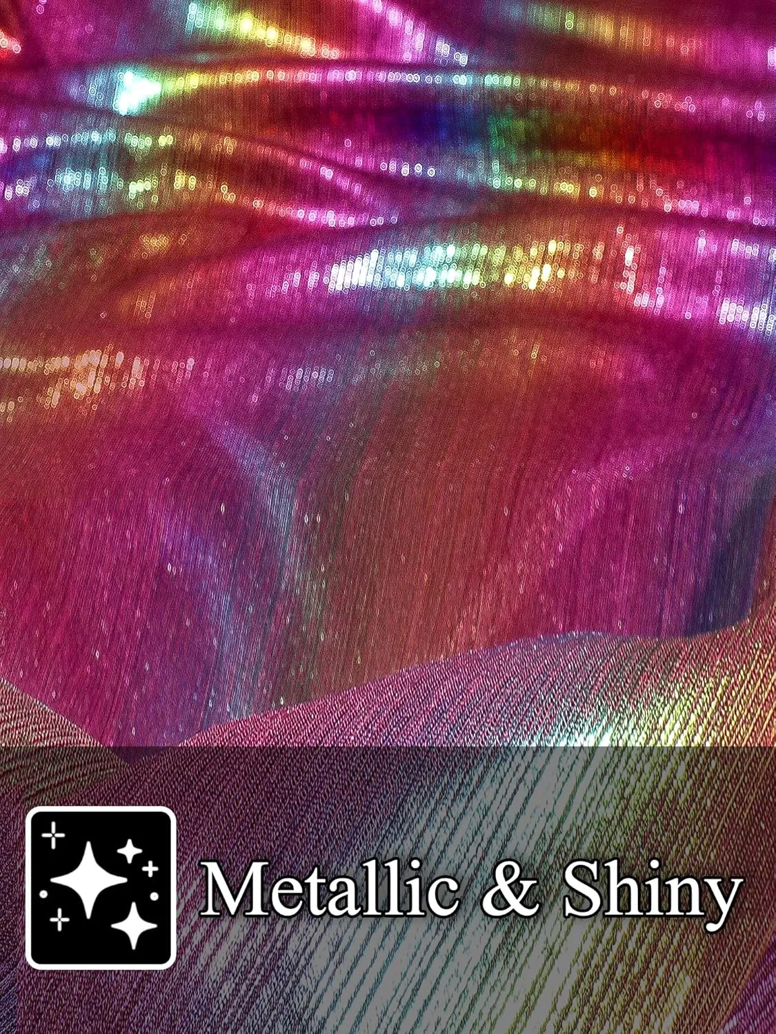 Lars Amadeus Metallic Pants for Men's Sparkle Rainbow Sweatpants Disco Holographic Pants