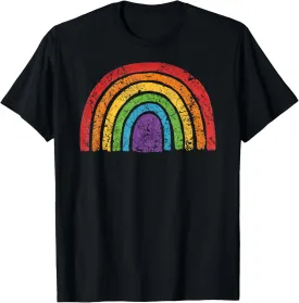 LGBTQ Rainbow Flag Gay Pride LGBT Awareness Ally Vintage T-Shirt