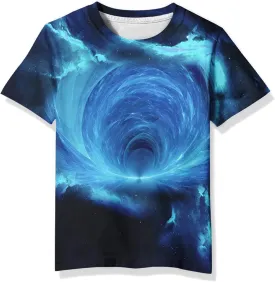 Linnhoy Kid Shirts 3D Graphic Printed Tees for Boys and Girls Novelty Fashion T-Shirts Unisex Casual Tops Size 6-16 Years
