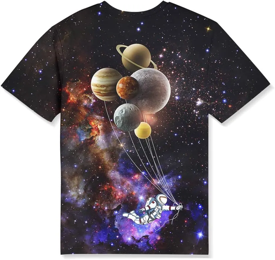 Linnhoy Kid Shirts 3D Graphic Printed Tees for Boys and Girls Novelty Fashion T-Shirts Unisex Casual Tops Size 6-16 Years