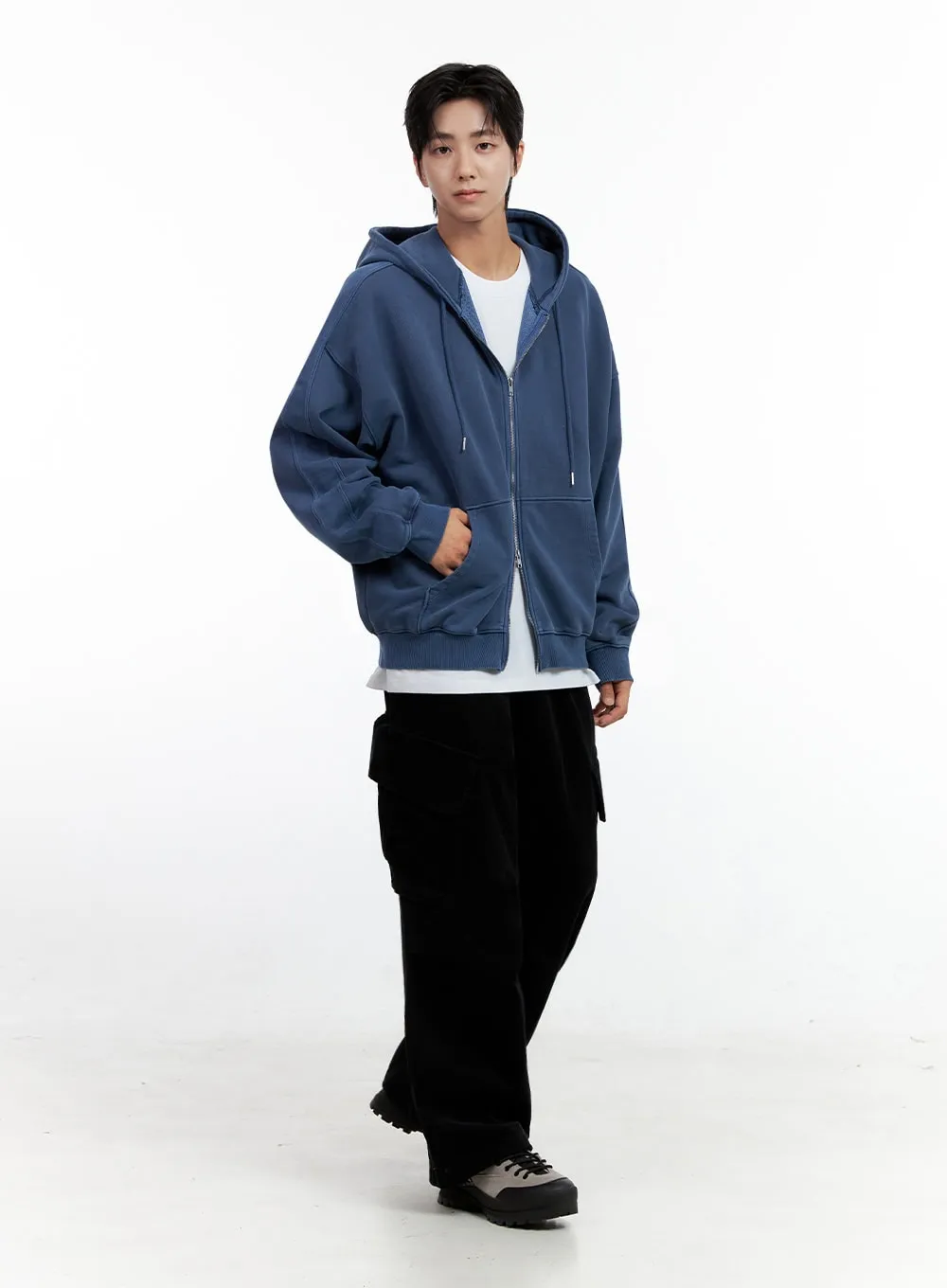 Men's Classic Two-Way Zipper Hoodie IN401