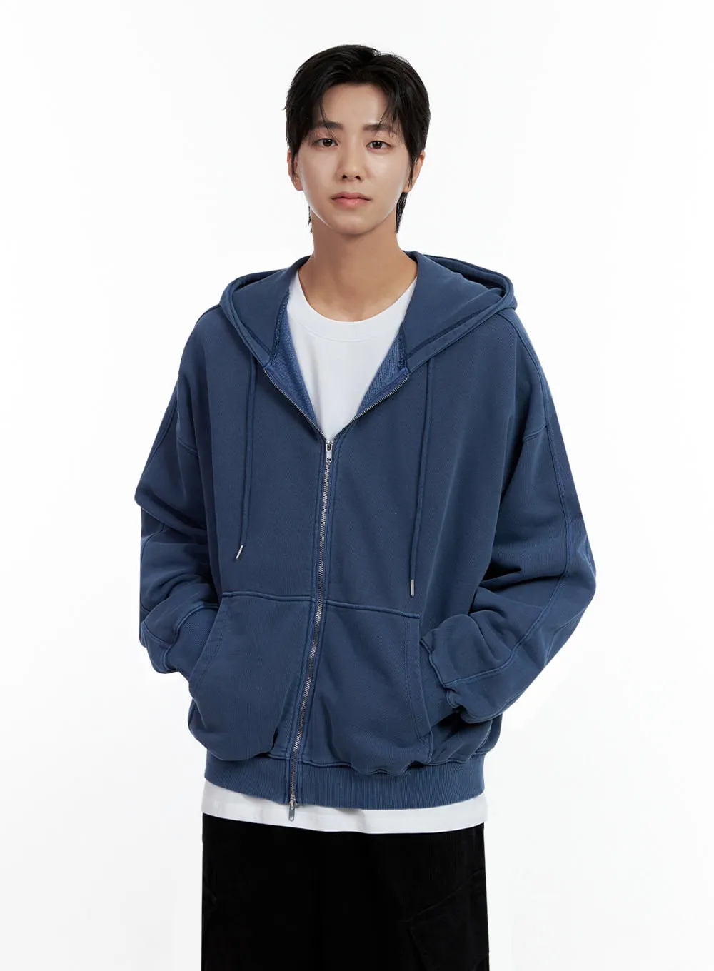 Men's Classic Two-Way Zipper Hoodie IN401