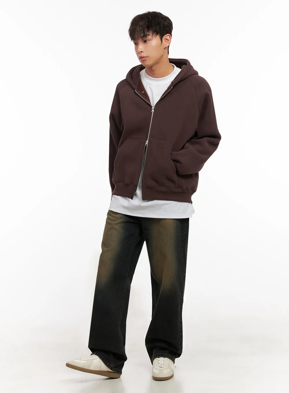 Men's Long-Sleeve Oversized Tee (White) ID427