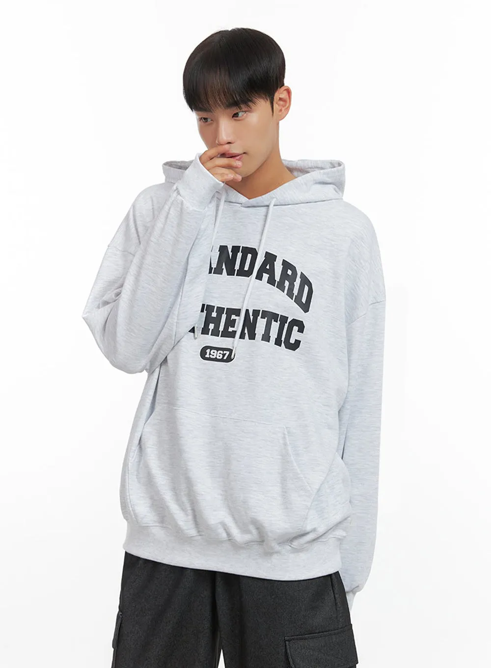 Men's Loose Fit Graphic Hoodie IO420