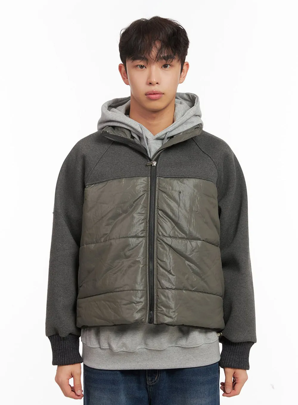Men's Square Bomber Puffer Jacket ID427