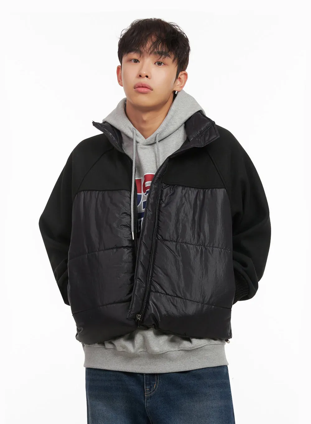 Men's Square Bomber Puffer Jacket ID427