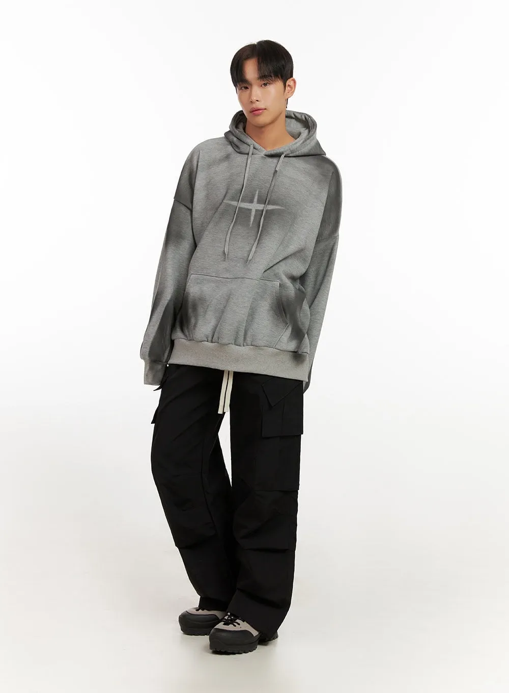 Men's Washed Graphic Hoodie ID406