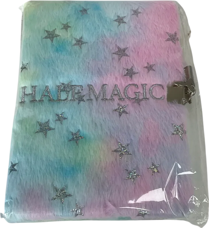 Multicoloured Glitter Star Plush Diary One Size