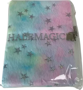Multicoloured Glitter Star Plush Diary One Size