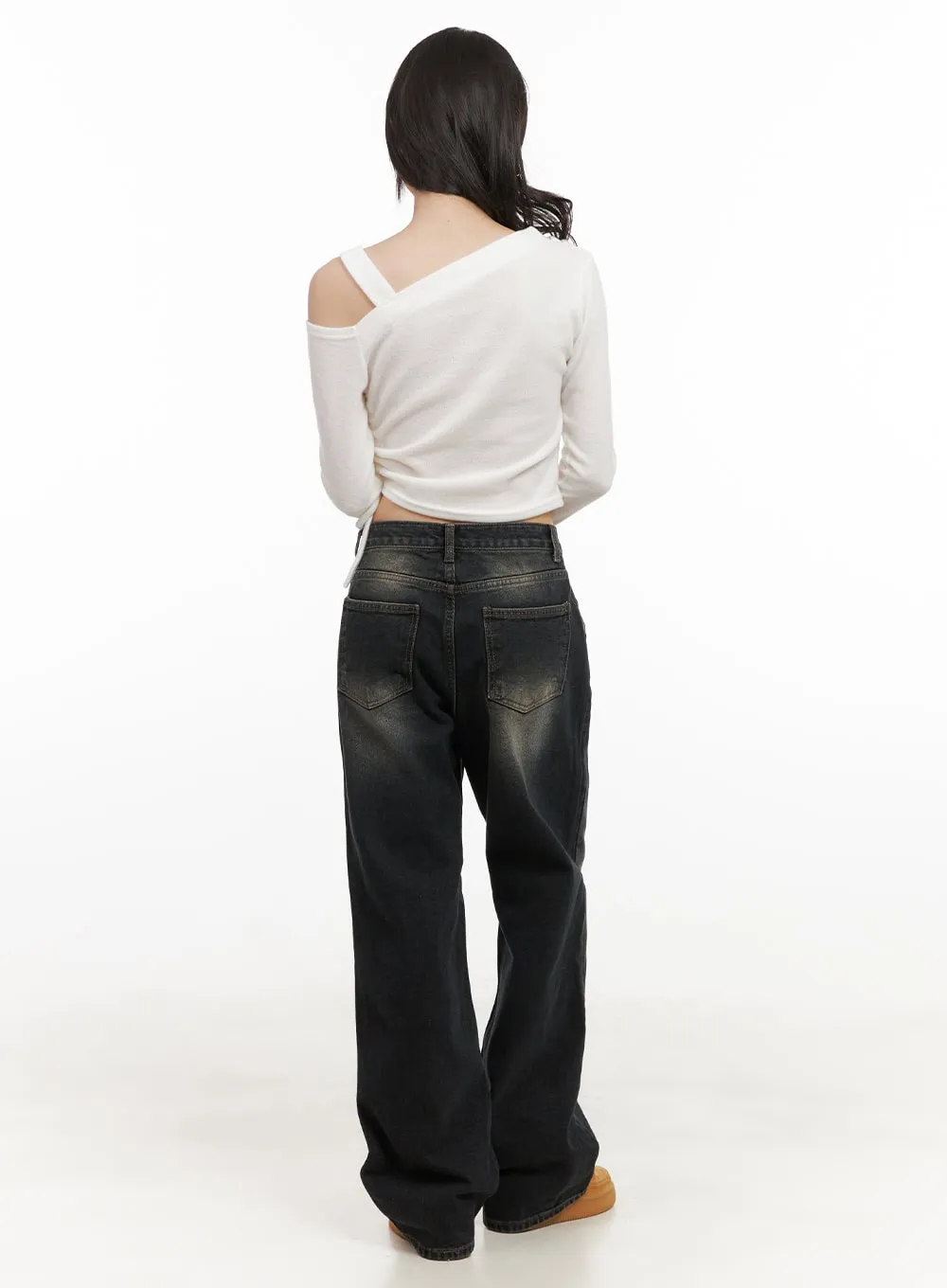 One-Shoulder Long-Sleeve Bliss Crop Top CJ501