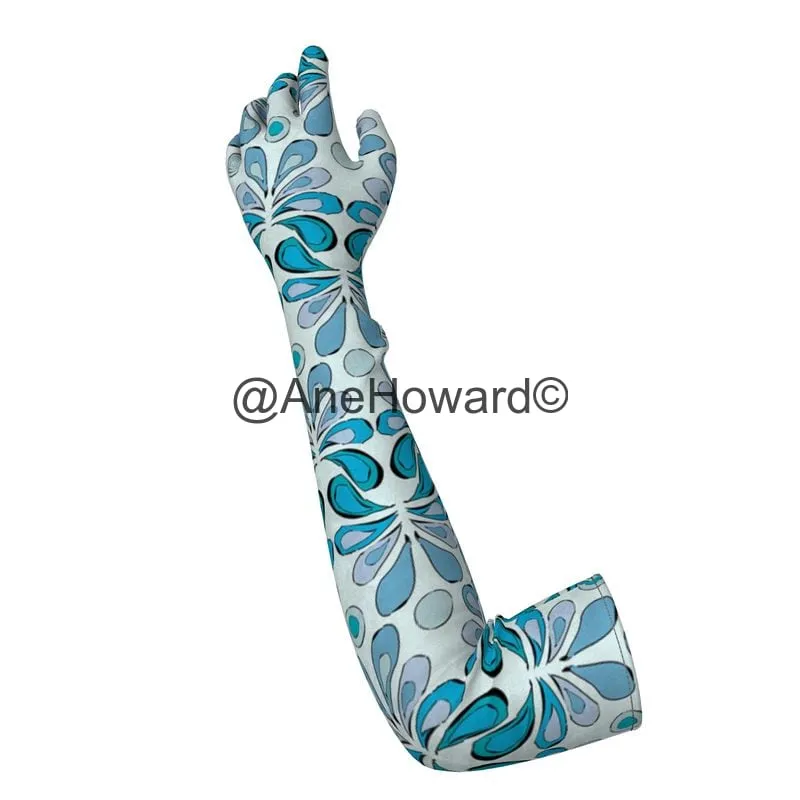 Opera Long Velvet Gloves Raindrops