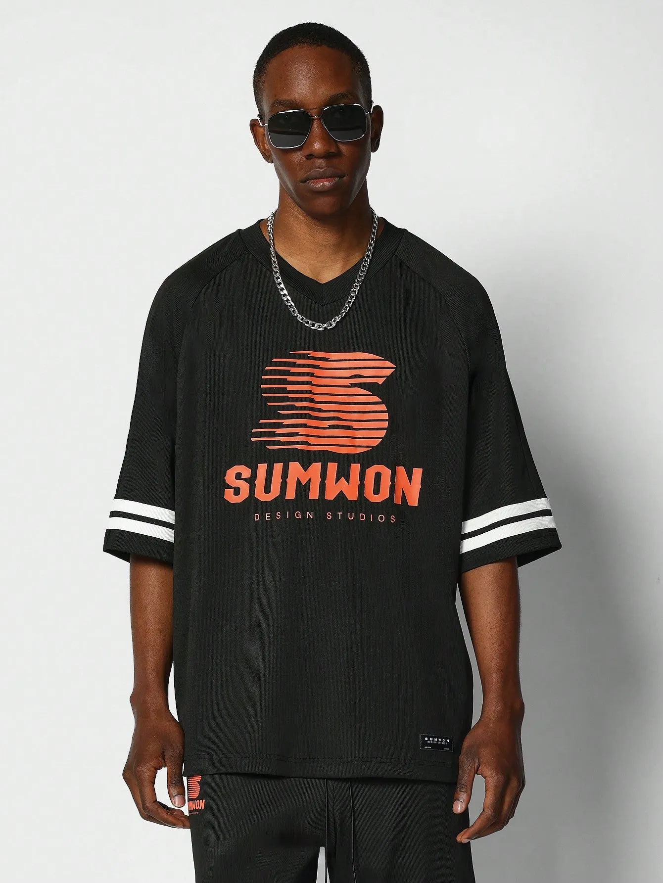 Oversized Tee With Graphic And Short 2 Piece Set