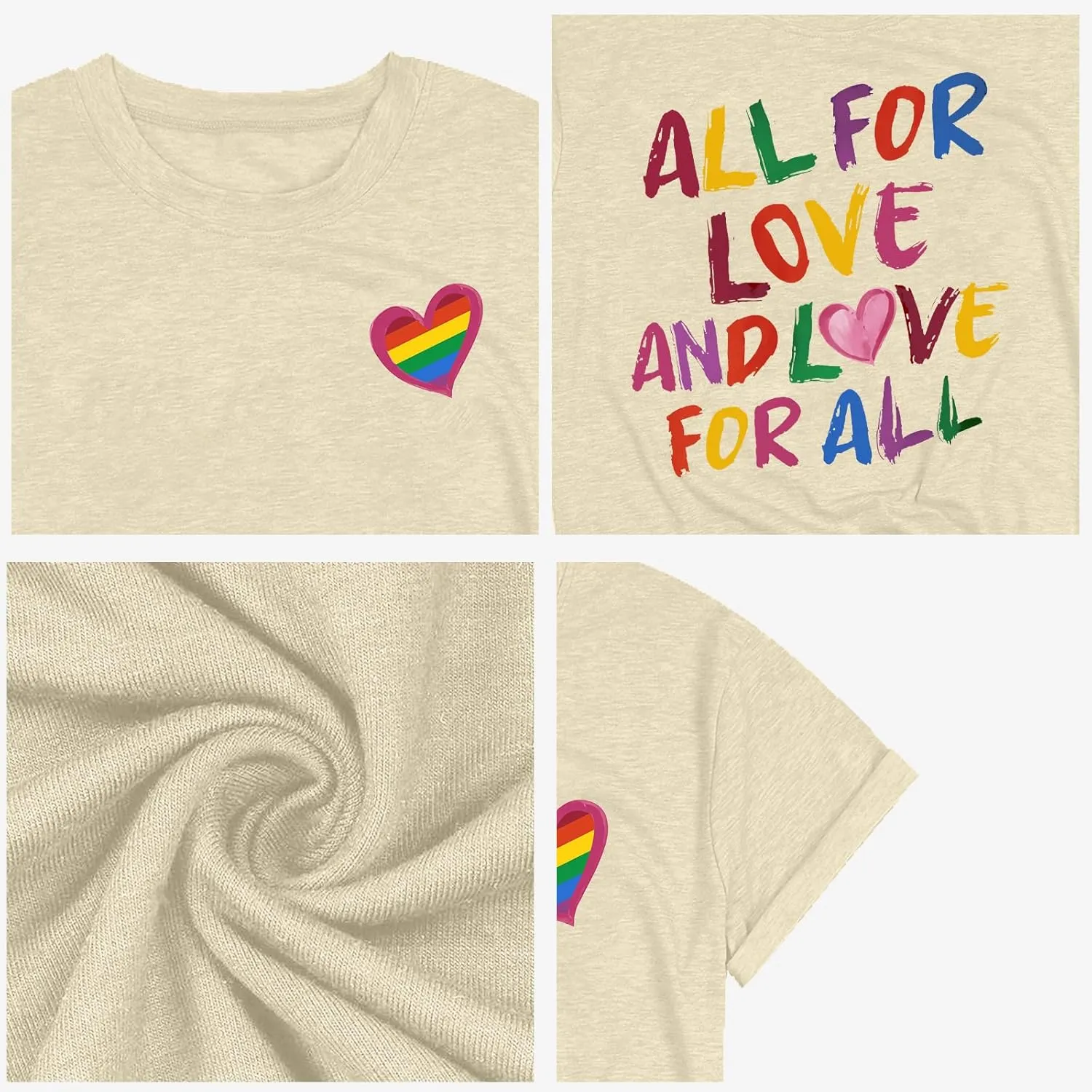 Pride Shirts for Women Lesbian Rainbow Graphic Tees Proud Ally LGBTQ Rainbow T-Shirt Tops