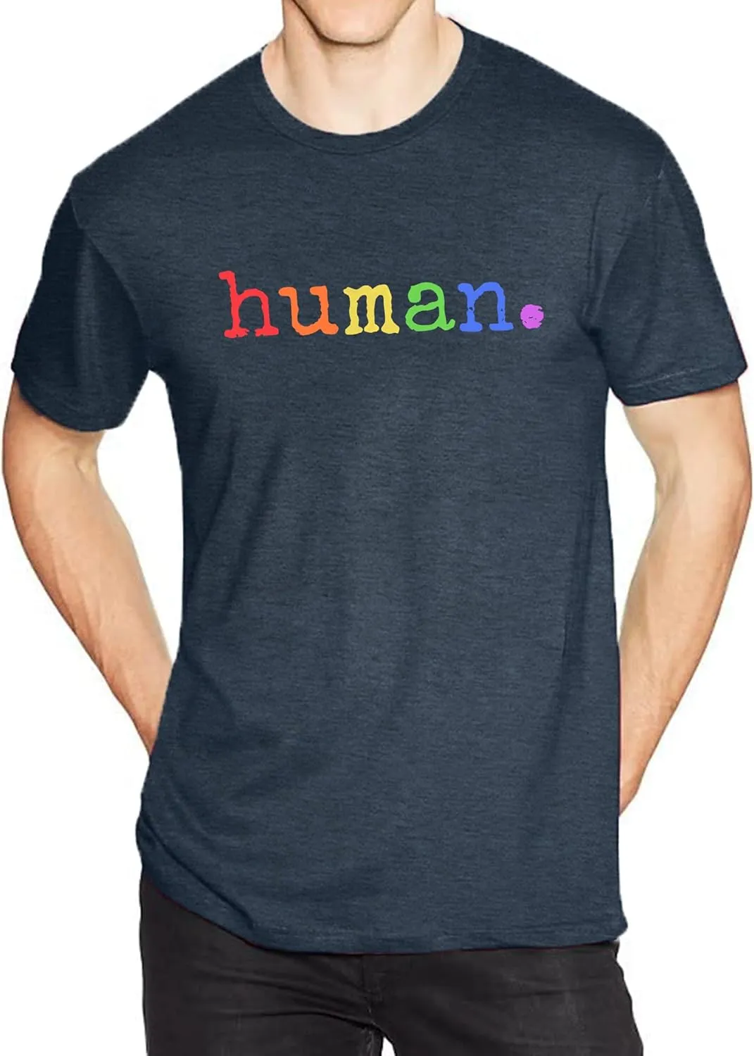 Pride Shirts Men: Human LGBTQ T Shirt Gay Pride Month Shirt Rainbow Graphic Tee LGBT Equality Blouse Tops
