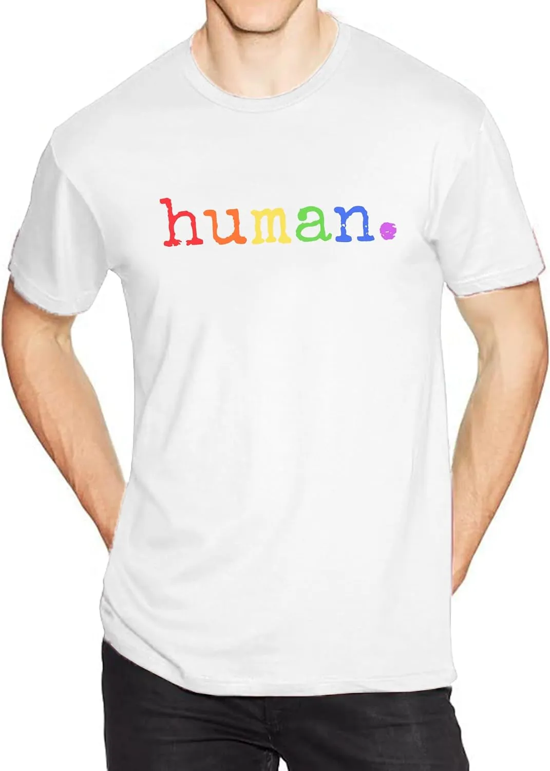 Pride Shirts Men: Human LGBTQ T Shirt Gay Pride Month Shirt Rainbow Graphic Tee LGBT Equality Blouse Tops
