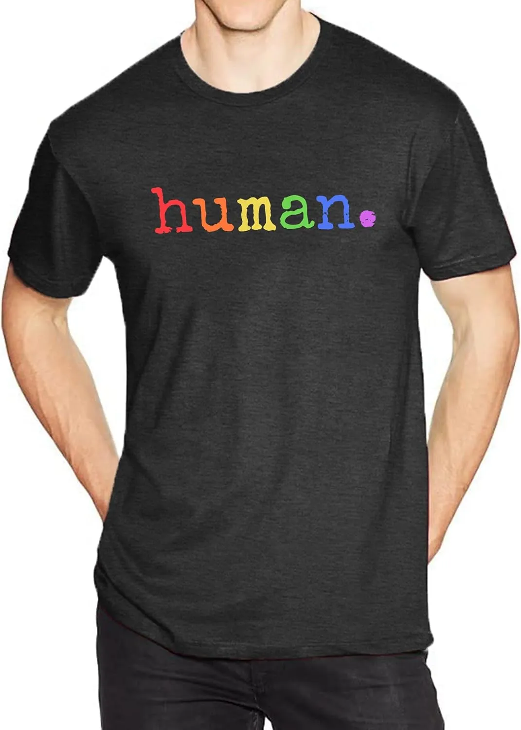 Pride Shirts Men: Human LGBTQ T Shirt Gay Pride Month Shirt Rainbow Graphic Tee LGBT Equality Blouse Tops