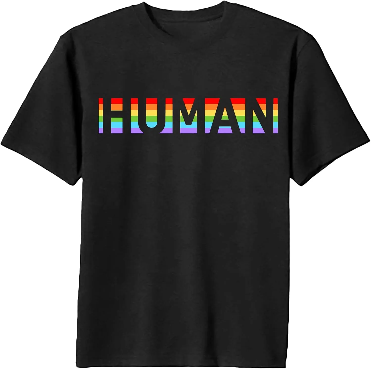 Pride Shirts Men: Human LGBTQ T Shirt Gay Pride Month Shirt Rainbow Graphic Tee LGBT Equality Blouse Tops