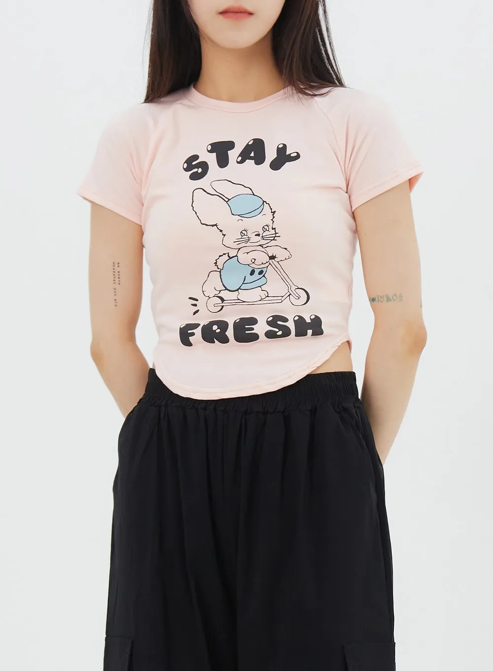Round Hem Bunny Tee IY325