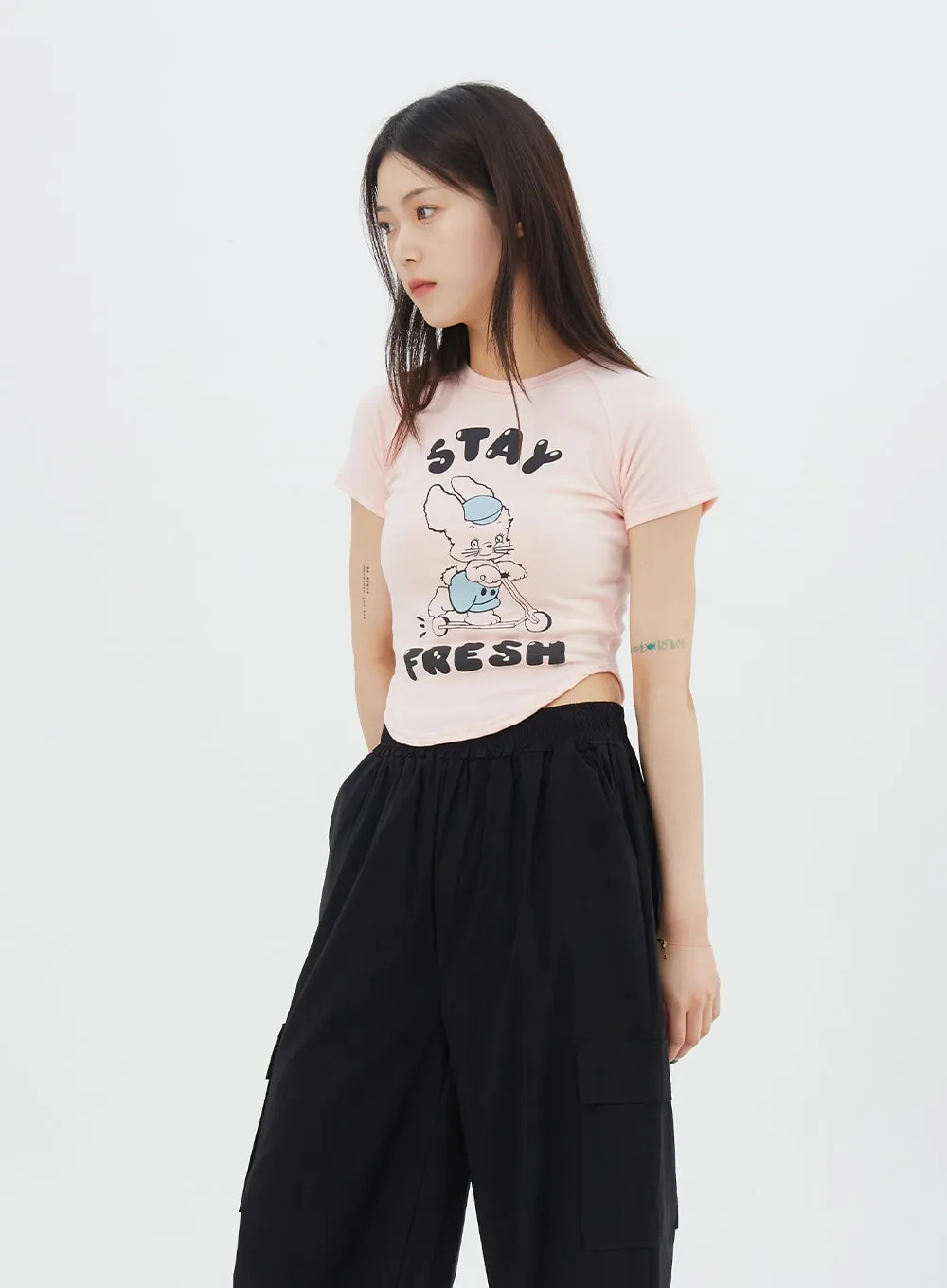 Round Hem Bunny Tee IY325