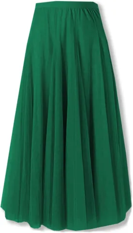 SANGTREE Women's Tutu Tulle A-Line Layered Mesh Midi Skirt, US XS - US 2XL