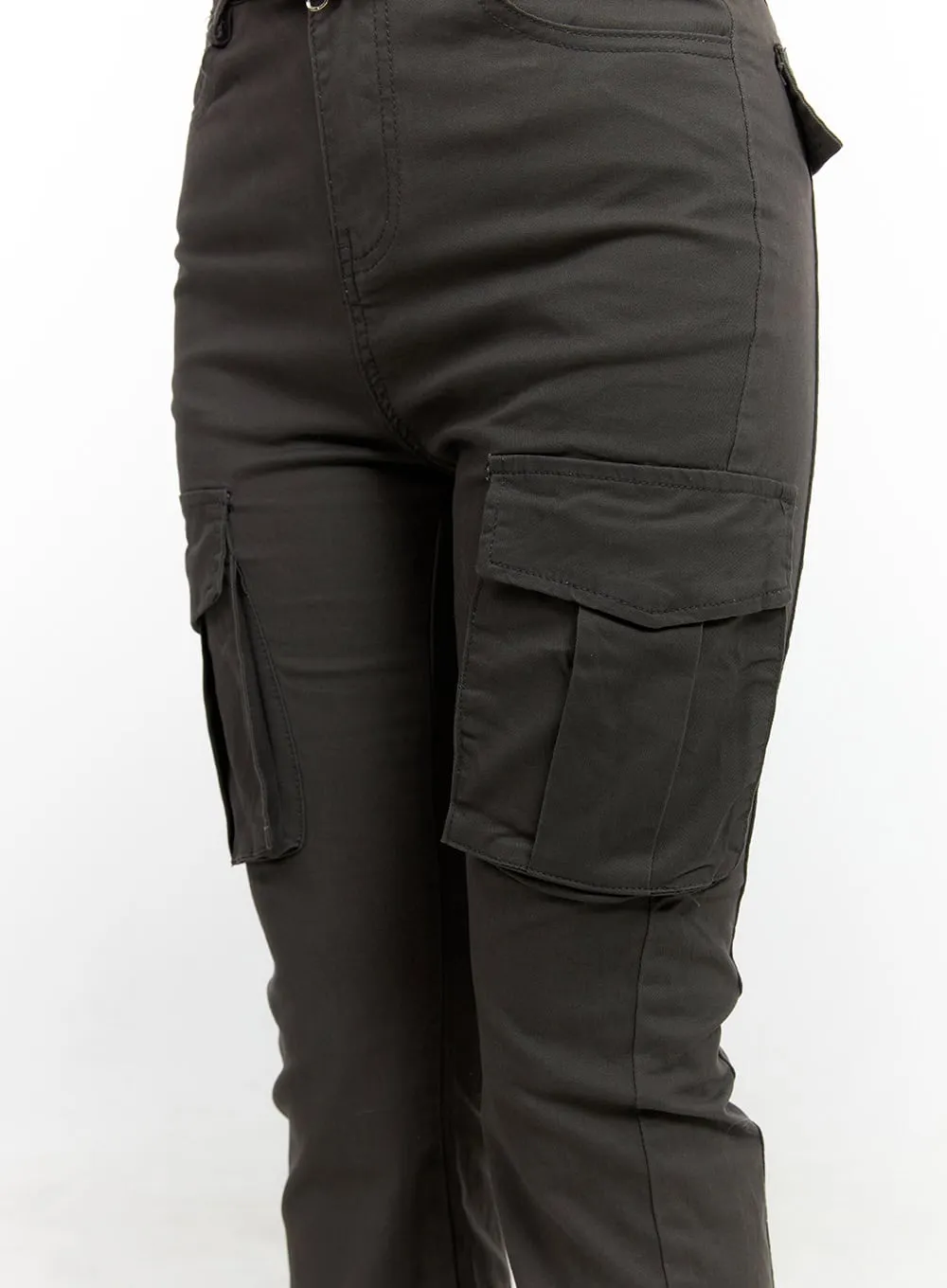Slim Fit Solid Cargo Pants CN405
