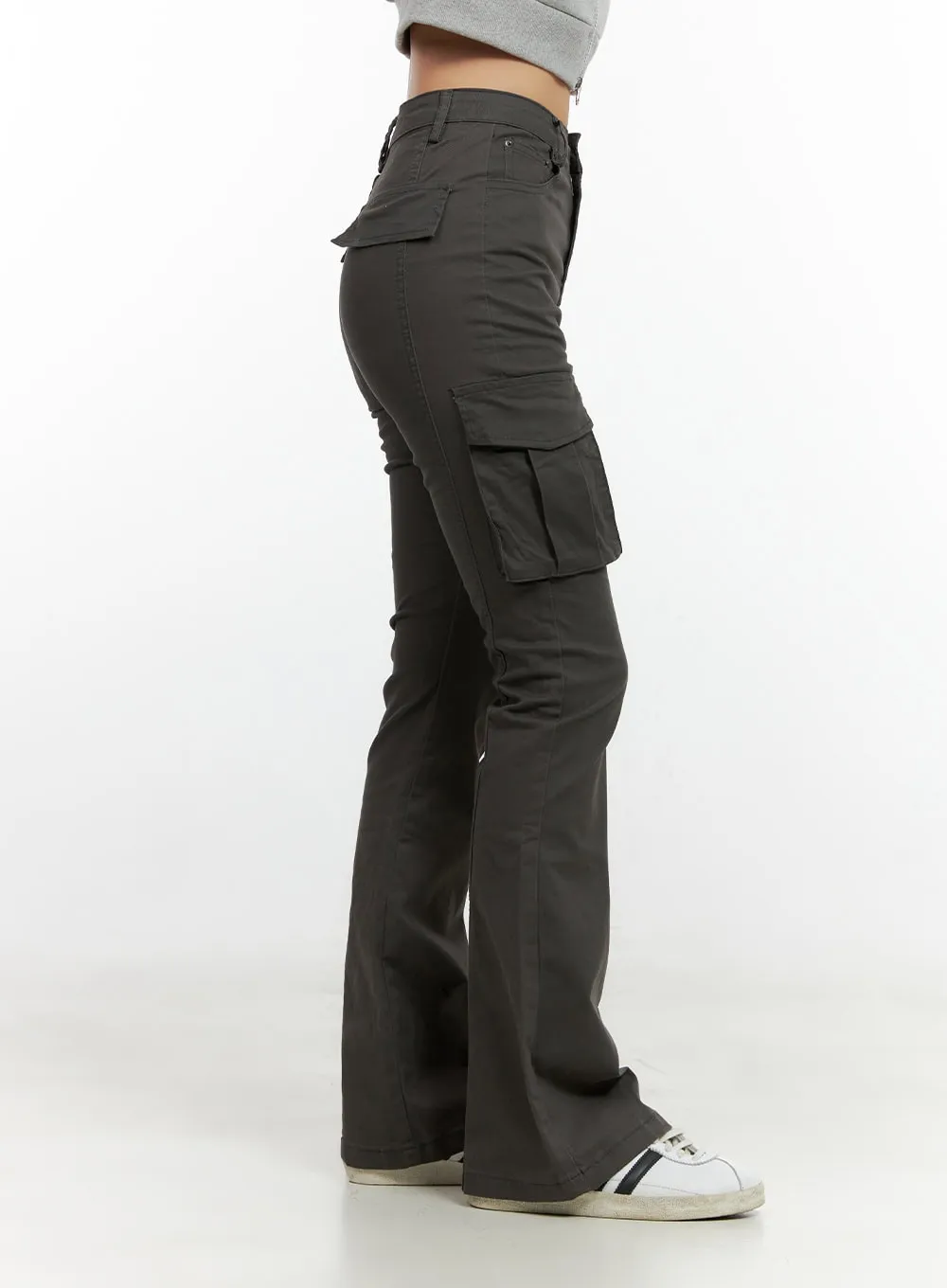 Slim Fit Solid Cargo Pants CN405