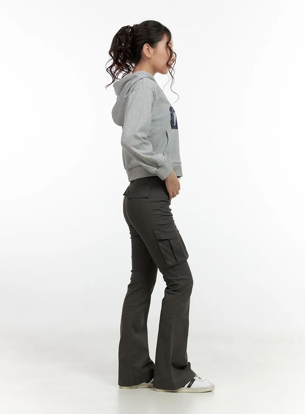 Slim Fit Solid Cargo Pants CN405