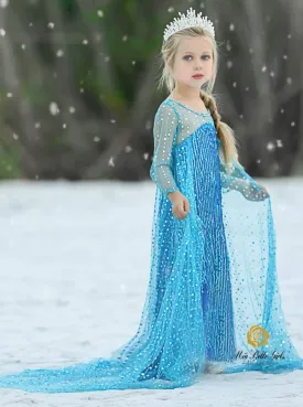 Snow Queen Dazzle Gown with Train Costume