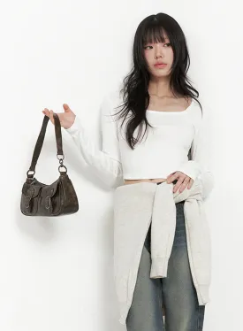 Square Neck Slim-Fit Crop Top ID402