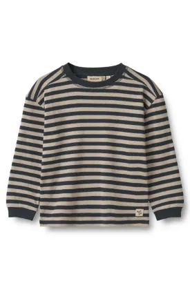 T-Shirt L/S Frans - Navy Stripe