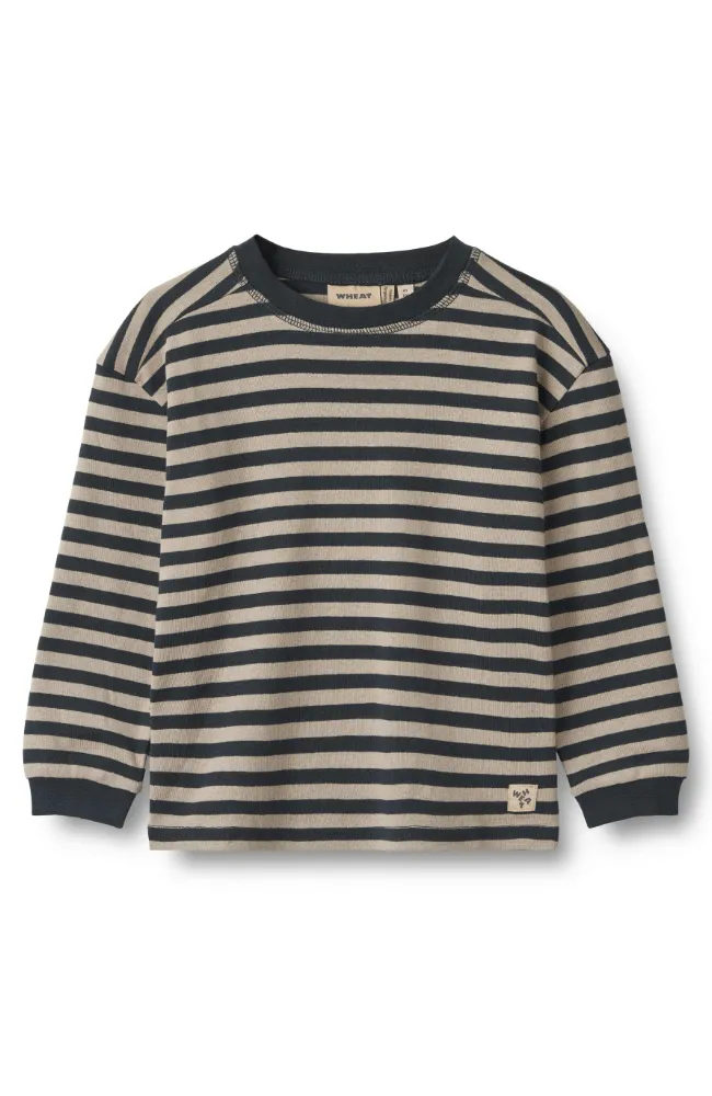 T-Shirt L/S Frans - Navy Stripe