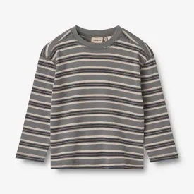 T-Shirt L/S Hans - stormy blue stripe