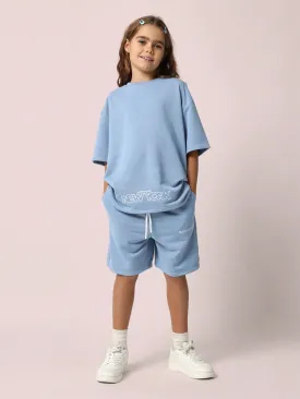 Tween Girls Oversized New York Graphic Print Tee And Short 2 Piece Set